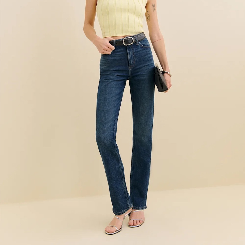 Reformation Jax Stretch High Rise Straight Jeans NWOT